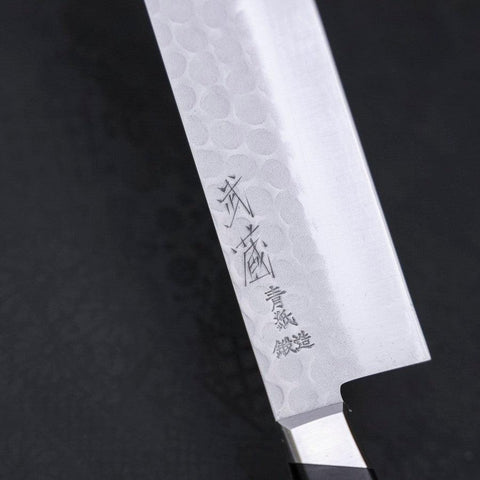 Nakiri Blue Steel #2 Tsuchime Stainless Clad Western Handle 165mm (6.5”)-[Musashi]-[Japanese-Kitchen-Knives]