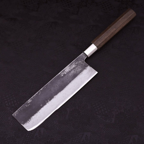 Nakiri Blue Steel #2 Walnut Handle 200mm (7.9”)-[Musashi]-[Japanese-Kitchen-Knives]