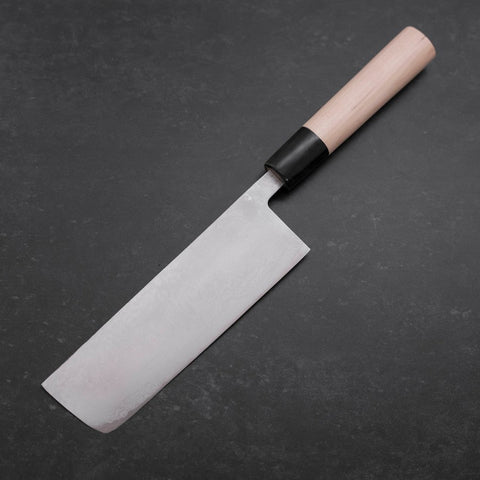 Nakiri Blue Super Damascus Buffalo Magnolia Handle 165mm (6.5”)-[Musashi]-[Japanese-Kitchen-Knives]