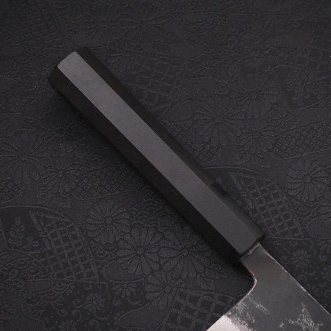 Nakiri Blue Super Kurouchi Buffalo Ebony Handle 165mm (6.5”)-[Musashi]-[Japanese-Kitchen-Knives]