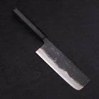Nakiri Blue Super Kurouchi Buffalo Ebony Handle 165mm (6.5”)-[Musashi]-[Japanese-Kitchen-Knives]
