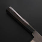 Nakiri Cobalt Stainless HRC62 Kurouchi Damascus Buffalo Ebony Handle 165mm (6.5”)-[Musashi]-[Japanese-Kitchen-Knives]