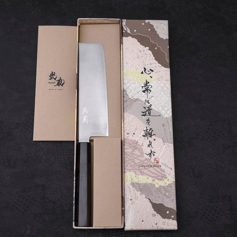 Nakiri HAP-40 Polished Buffalo Ebony Handle 165mm (6.5”)-[Musashi]-[Japanese-Kitchen-Knives]