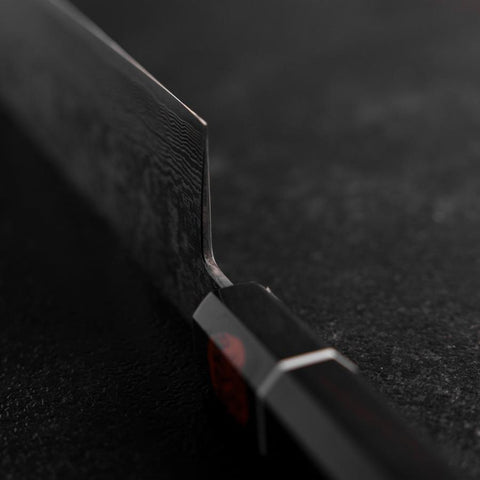 Nakiri SG-2 Black Damascus Buffalo Ebony Handle 165mm with Wooden box (6.5”)-[Musashi]-[Japanese-Kitchen-Knives]