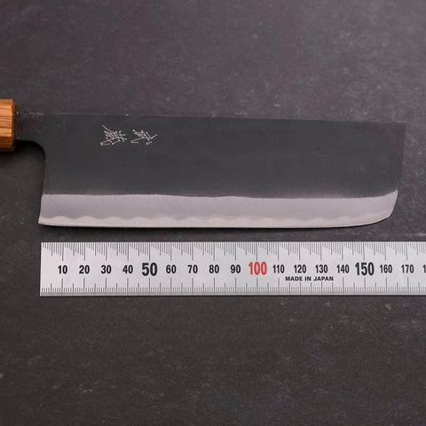 Nakiri SK Steel Kurouchi Oak Handle 170mm (6.7”)-[Musashi]-[Japanese-Kitchen-Knives]