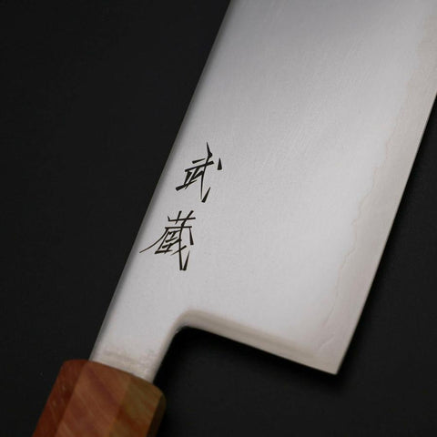 Nakiri SLD Mirror Sunset Orange Handle 170mm (6.7”)-[Musashi]-[Japanese-Kitchen-Knives]