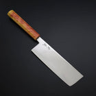 Nakiri SLD Mirror Sunset Orange Handle 170mm (6.7”)-[Musashi]-[Japanese-Kitchen-Knives]