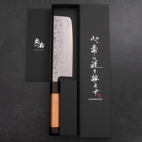 Nakiri SLD Nashiji Washi Cherry Rosewood Handle 165mm (6.5”)-[Musashi]-[Japanese-Kitchen-Knives]