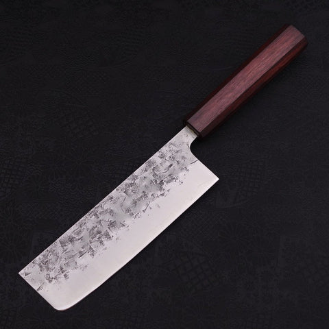 Nakiri SLD Nashiji Washi Purple Urushi Handle 165mm (6.5”)-[Musashi]-[Japanese-Kitchen-Knives]
