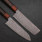 Nakiri & Santoku VG-10 Damascus Shitan Ebony Handle Sakura Set-[Musashi]-[Japanese-Kitchen-Knives]