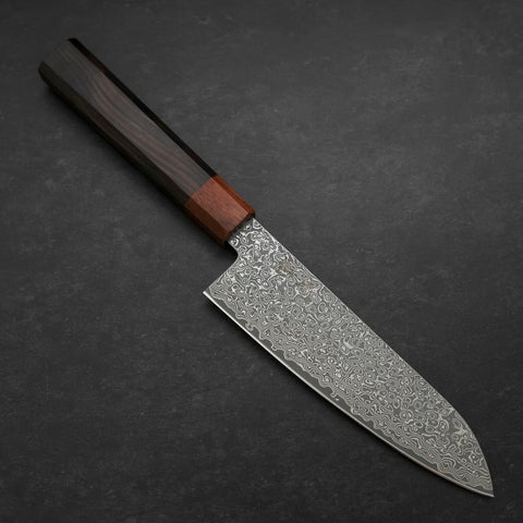 Nakiri & Santoku VG-10 Damascus Shitan Ebony Handle Sakura Set-[Musashi]-[Japanese-Kitchen-Knives]