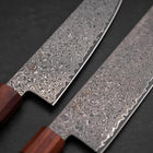 Nakiri & Santoku VG-10 Damascus Shitan Ebony Handle Sakura Set-[Musashi]-[Japanese-Kitchen-Knives]