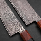 Nakiri & Santoku VG-10 Damascus Shitan Ebony Handle Sakura Set-[Musashi]-[Japanese-Kitchen-Knives]