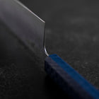 Nakiri Silver Steel #3 Nashiji Mirror Damascus Blue Urushi Handle 165mm (6.5”)-[Musashi]-[Japanese-Kitchen-Knives]