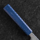 Nakiri Silver Steel #3 Nashiji Mirror Damascus Blue Urushi Handle 165mm (6.5”)-[Musashi]-[Japanese-Kitchen-Knives]