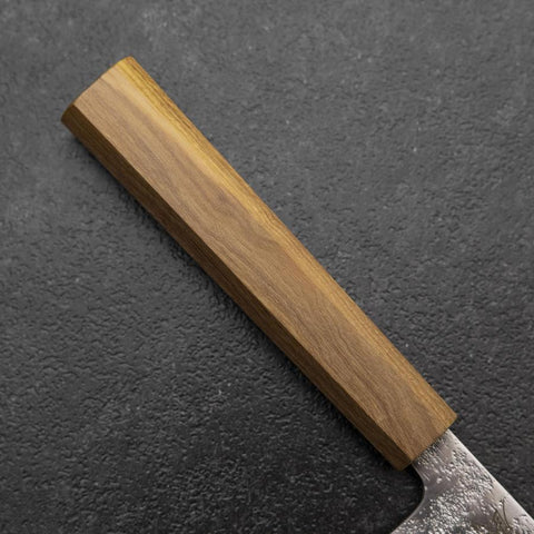 Nakiri Silver Steel #3 Nashiji Olive Handle 165mm (6.5”)-[Musashi]-[Japanese-Kitchen-Knives]