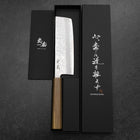 Nakiri Silver Steel #3 Nashiji Olive Handle 165mm (6.5”)-[Musashi]-[Japanese-Kitchen-Knives]