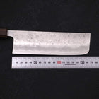 Nakiri Silver Steel #3 Nashiji Sumi Urushi Handle 165mm (6.5”)-[Musashi]-[Japanese-Kitchen-Knives]