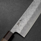 Nakiri Silver Steel #3 Nashiji Walnut Handle 165mm (6.5”)-[Musashi]-[Japanese-Kitchen-Knives]