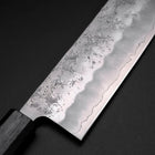 Nakiri Silver Steel #3 Nashiji Washi Dark Blue Urushi Handle 165mm (6.5”)-[Musashi]-[Japanese-Kitchen-Knives]