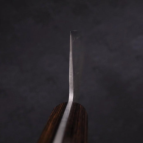 Nakiri Silver Steel #3 Nashiji Western Brown Handle 165mm (6.5”)-[Musashi]-[Japanese-Kitchen-Knives]
