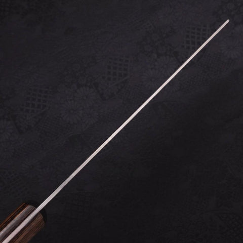 Nakiri Silver Steel #3 Nashiji Western Brown Handle 165mm (6.5”)-[Musashi]-[Japanese-Kitchen-Knives]