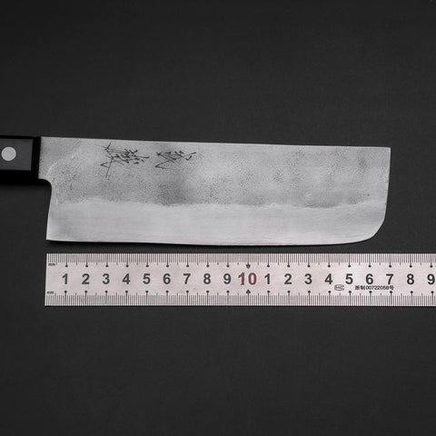 Nakiri Silver Steel #3 Nashiji Western Handle 170mm (6.7”)-[Musashi]-[Japanese-Kitchen-Knives]