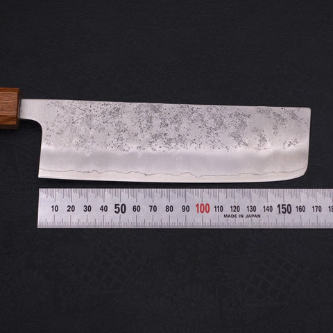 Nakiri Silver Steel #3 Nashiji Yaki Urushi Handle 165mm (6.5”)-[Musashi]-[Japanese-Kitchen-Knives]