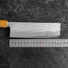 Nakiri Silver Steel #3 Nawame Damascus YakiUrushi Handle 165mm (6.5”)-[Musashi]-[Japanese-Kitchen-Knives]