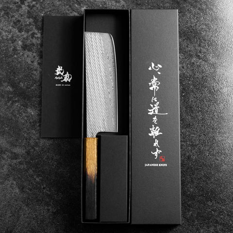Nakiri Silver Steel #3 Nawame Damascus YakiUrushi Handle 165mm (6.5”)-[Musashi]-[Japanese-Kitchen-Knives]