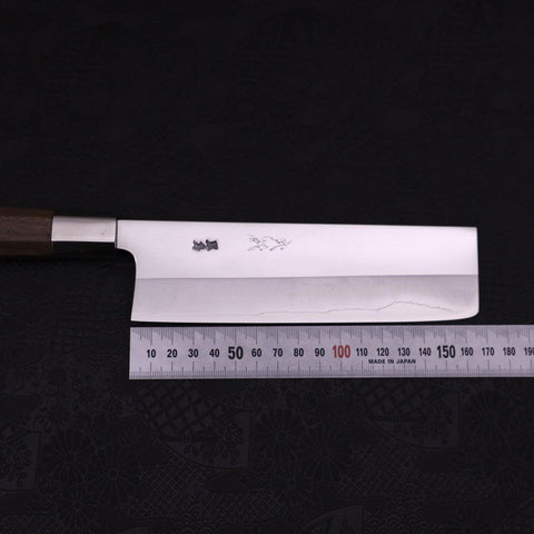 Nakiri Silver Steel #3 Walnut Handle 165mm (6.5”)-[Musashi]-[Japanese-Kitchen-Knives]
