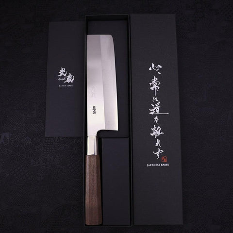 Nakiri Silver Steel #3 Walnut Handle 165mm (6.5”)-[Musashi]-[Japanese-Kitchen-Knives]