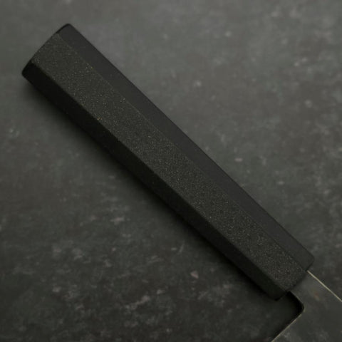 Nakiri Stainless Clad Blue Steel #2 Kurouchi Rubber Handle 165mm (6.5”)-[Musashi]-[Japanese-Kitchen-Knives]