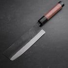 Nakiri Stainless Clad Blue Steel #2 Kurouchi Walnut Handle 165mm (6.5”)-[Musashi]-[Japanese-Kitchen-Knives]