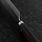 Nakiri Stainless Clad Blue Super Polished Western Black Red Handle 160mm (6.3”)-[Musashi]-[Japanese-Kitchen-Knives]