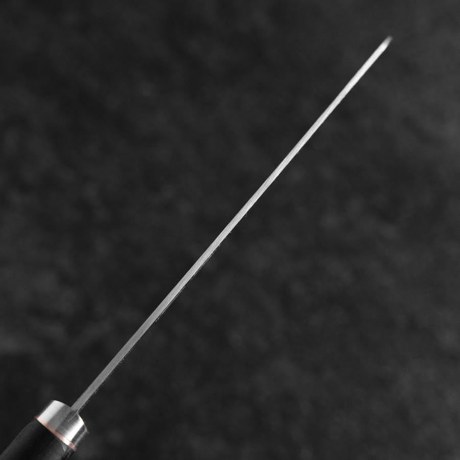 Nakiri Stainless Clad Blue Super Polished Western Black Red Handle 160mm (6.3”)-[Musashi]-[Japanese-Kitchen-Knives]