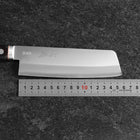 Nakiri Stainless Clad Blue Super Polished Western Black Red Handle 160mm (6.3”)-[Musashi]-[Japanese-Kitchen-Knives]