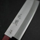 Nakiri Stainless Clad Blue Super Polished Western Black Red Handle 160mm (Tsuba-nashi) (6.3”)-[Musashi]-[Japanese-Kitchen-Knives]