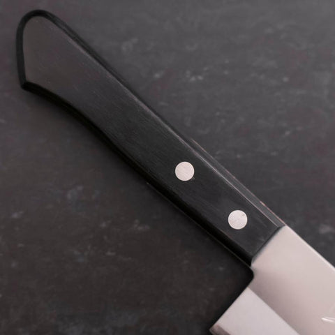 Nakiri Stainless Clad White Steel #2 Polished Western Black Handle 150mm (5.9”)-[Musashi]-[Japanese-Kitchen-Knives]