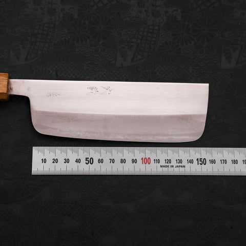 Nakiri Stainless Clad White Steel #2 Polished Yaki Urushi Handle 165mm (6.5”)-[Musashi]-[Japanese-Kitchen-Knives]