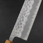 Nakiri Stainless Clad White Steel #2 Tsuchime Yaki Urushi Handle 165mm (6.5”)-[Musashi]-[Japanese-Kitchen-Knives]