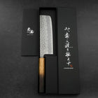 Nakiri Stainless Clad White Steel #2 Tsuchime Yaki Urushi Handle 165mm (6.5”)-[Musashi]-[Japanese-Kitchen-Knives]
