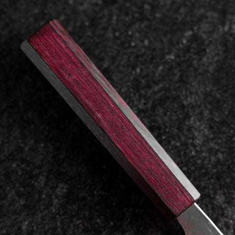 Nakiri Sweden Stainless Steel Nashiji Washi Damascus Purple Urushi Handle 165mm (6.5”)-[Musashi]-[Japanese-Kitchen-Knives]