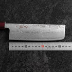 Nakiri Sweden Stainless Steel Nashiji Washi Damascus Purple Urushi Handle 165mm (6.5”)-[Musashi]-[Japanese-Kitchen-Knives]