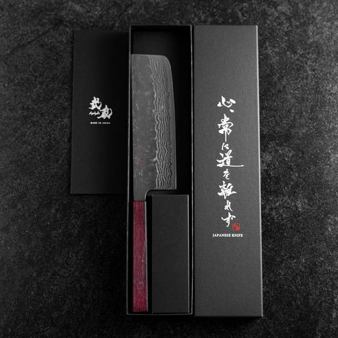 Nakiri Sweden Stainless Steel Nashiji Washi Damascus Purple Urushi Handle 165mm (6.5”)-[Musashi]-[Japanese-Kitchen-Knives]