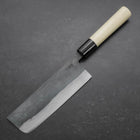 Nakiri V-Toku Kurouchi Damascus Buffalo Magnolia Handle 165mm (6.5”)-[Musashi]-[Japanese-Kitchen-Knives]