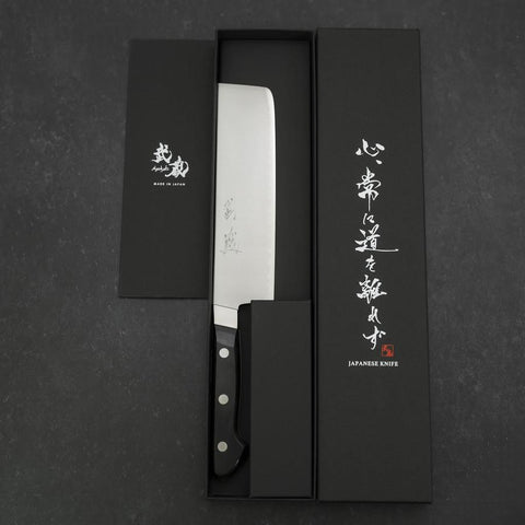 Nakiri VG-1 Polished Western Black Handle 170mm (6.7”)-[Musashi]-[Japanese-Kitchen-Knives]