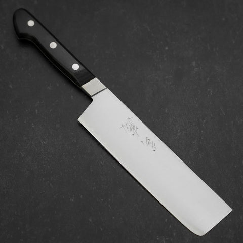 Nakiri VG-1 Polished Western Black Handle 170mm (6.7”)-[Musashi]-[Japanese-Kitchen-Knives]
