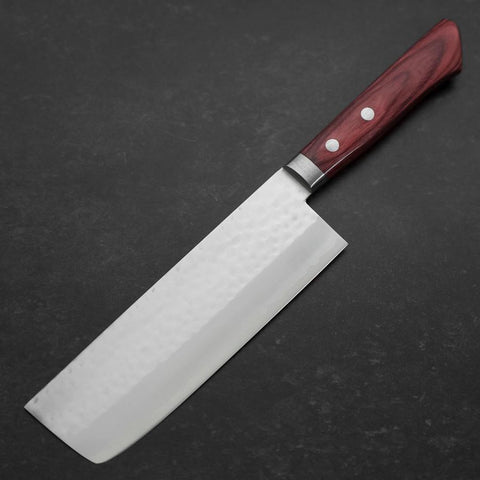 Nakiri VG-1 Tsuchime Western Red Mahogany Handle 165mm (6.5”)-[Musashi]-[Japanese-Kitchen-Knives]