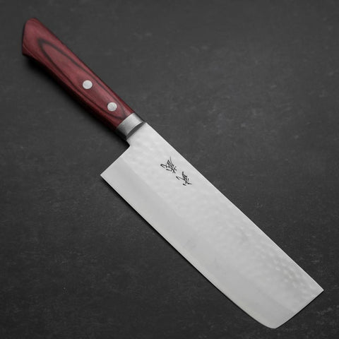 Nakiri VG-1 Tsuchime Western Red Mahogany Handle 165mm (6.5”)-[Musashi]-[Japanese-Kitchen-Knives]
